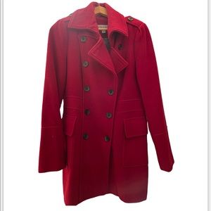 Marc New York | Red Wool Double Breasted Peacoat | Size 6